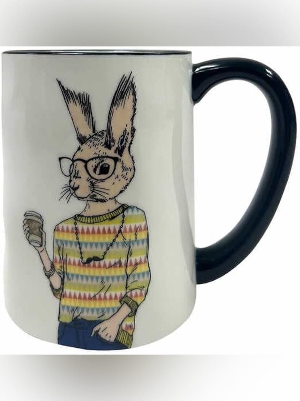 Hipster Animal Bunny w/ Latte Mug
